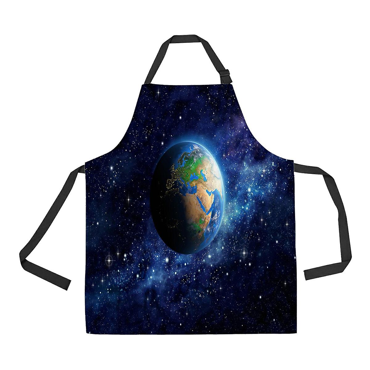 Planet Earth Deep Space Europe Asia Middle East Apron Home Kitchen Apron With Pockets