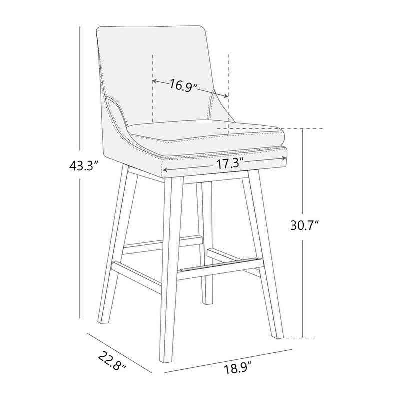 Luca Counter Height Swivel Barstool Set of 2