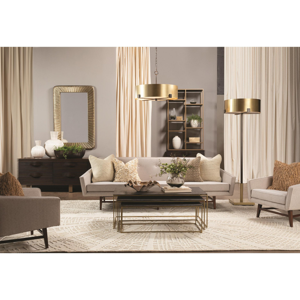 3 Piece Luxe Nesting Coffee Tables Set  Gold/Black   Contemporary   Coffee Table Sets   by My Swanky Home  Houzz