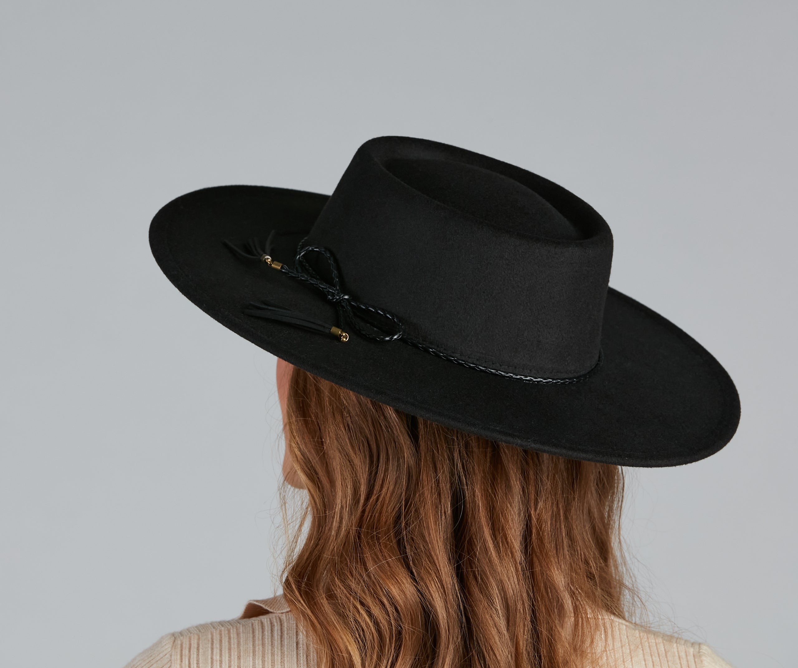 Lasso Of Style Faux Wool Boater Hat