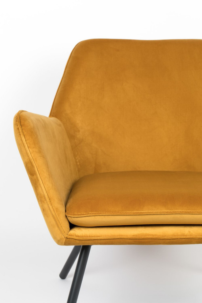 Gold Velvet Accent Chair  DF Bon   Midcentury   Armchairs And Accent Chairs   by Luxury Furnitures  Houzz