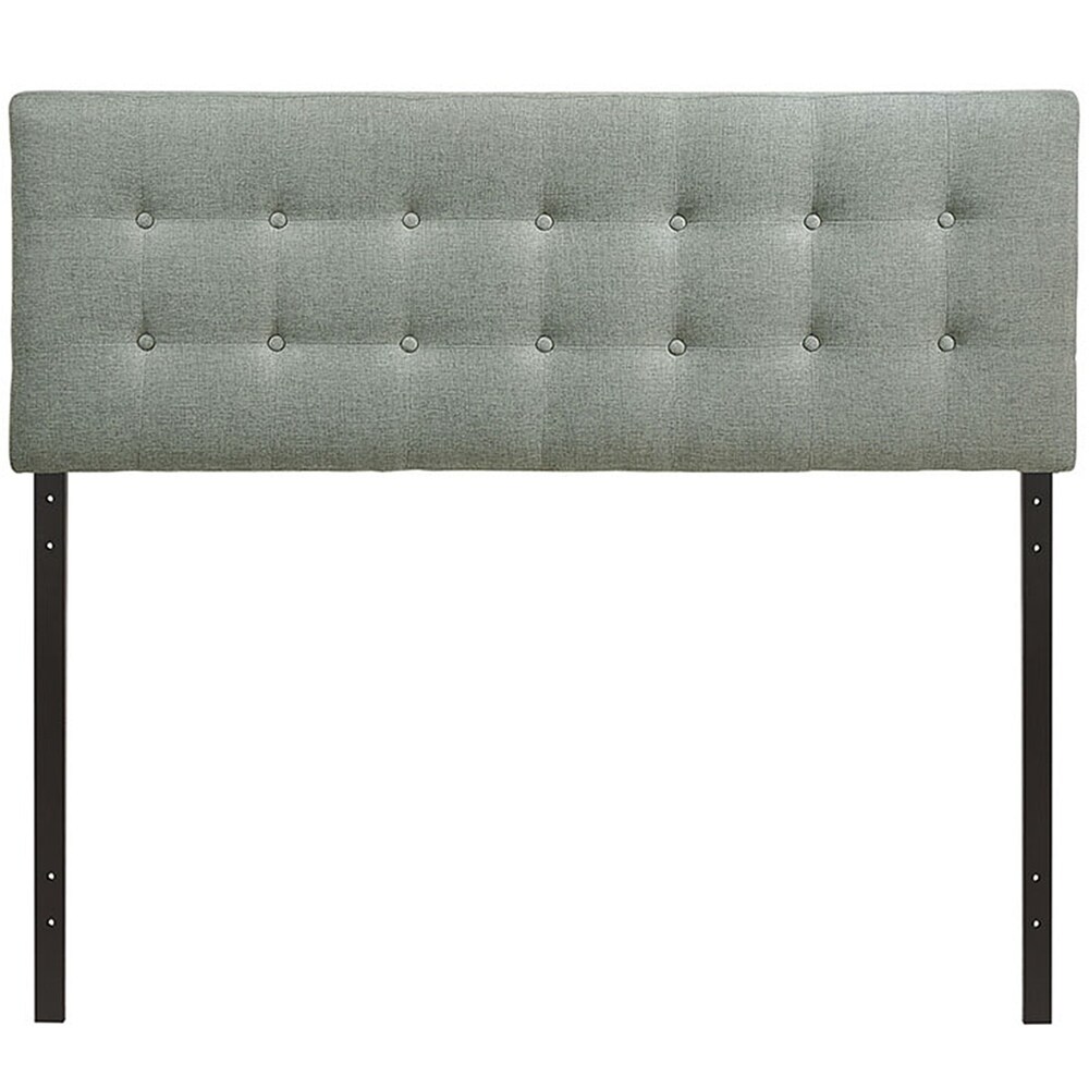 Hixson Stylish Grey Fabric Upholstered Full Size Headboard