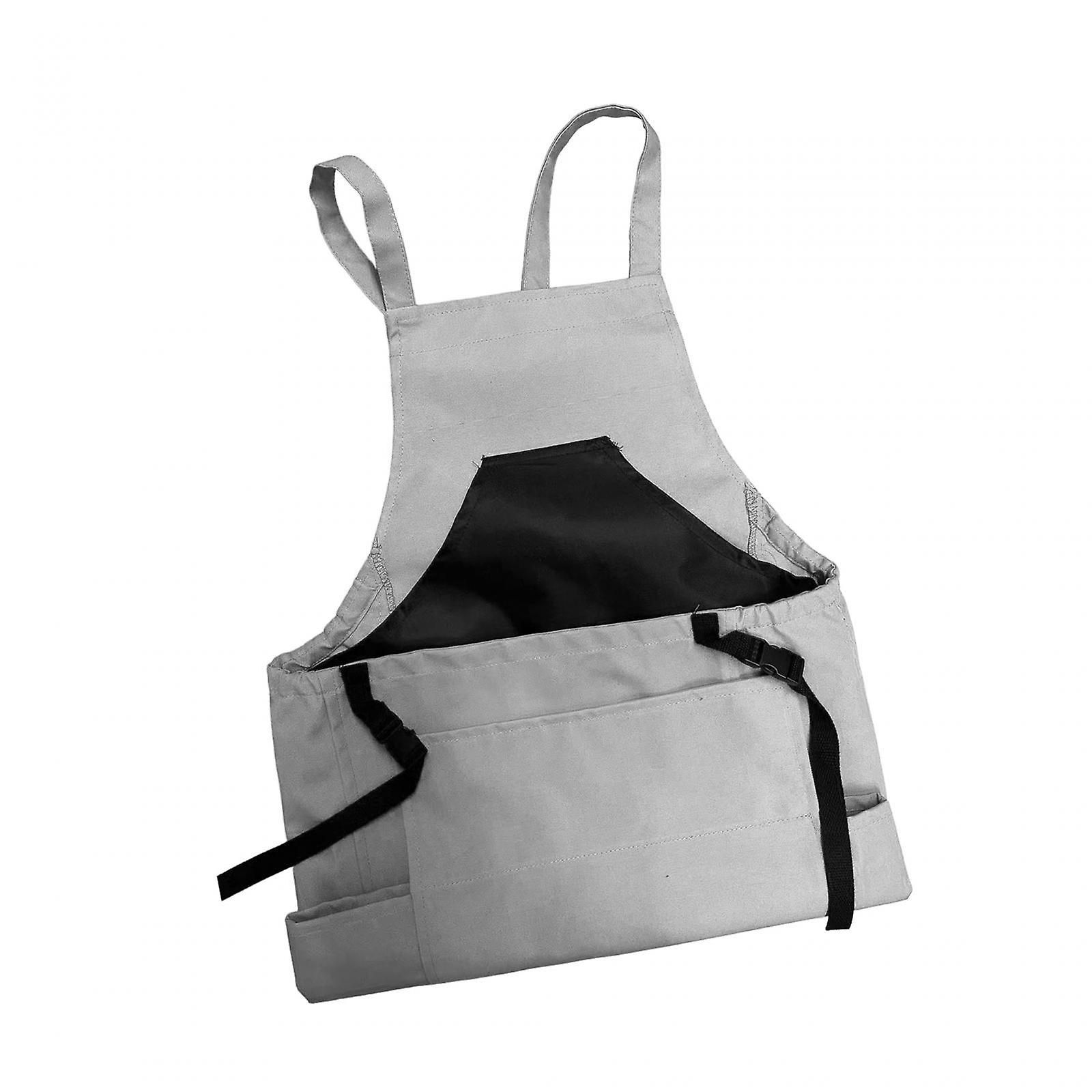 Garden Apron Canvas Fruit Picking Bag Sturdy Multipurpose For Home Gardeners Grey