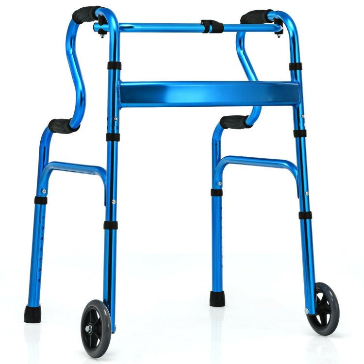 Best 2023 Heavy-Duty Adjustable Folding Walker W/ Wheels and Armrests