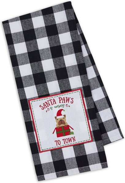 Design Imports Santa Paws Embellished Dishtowel