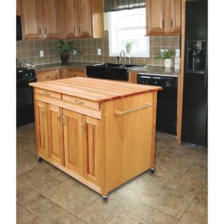 Catskill Craftsmen Natural Kitchen Cart with Butcher Block Top 54230