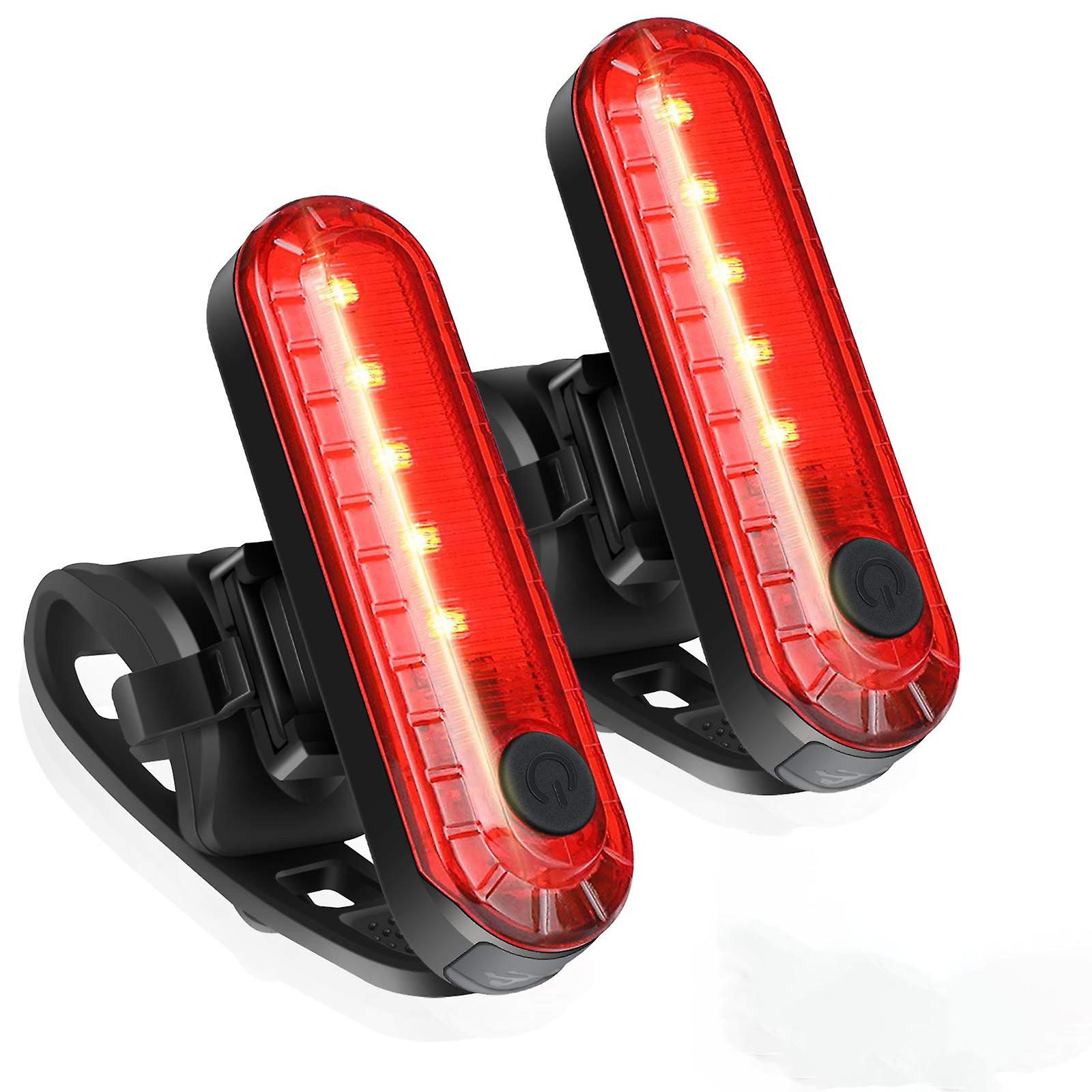 LED Rear Bike Tail Light 2 Pack，USB Rechargeable Bicycle Taillight， Waterproof Bike Back Light， 4 Light Mode Options（black）