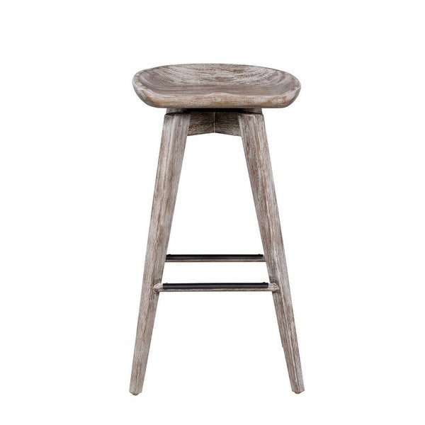 Esme 29 Inch Swivel Barstool with Contour Seat， Wood