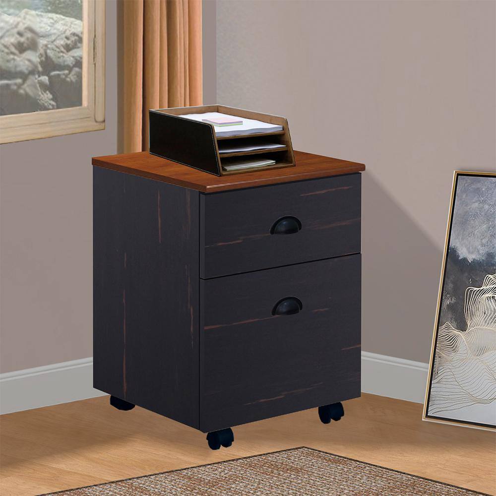 SAINT BIRCH Hawksbury Antique Black File Cabinet With Caster Wheels SBGM4501MFMB