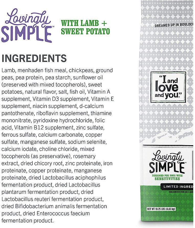 I and Love and You Lovingly Simple Limited Ingredient Diet Lamb and Sweet Potato Dry Dog Food