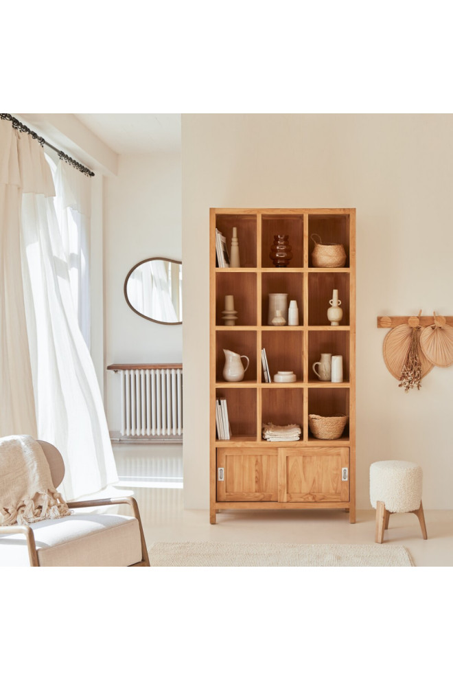 Teak Sliding Door Bookcase  Tikamoon Coffee Tek Slide   Transitional   Bookcases   by Oroa   Distinctive Furniture  Houzz