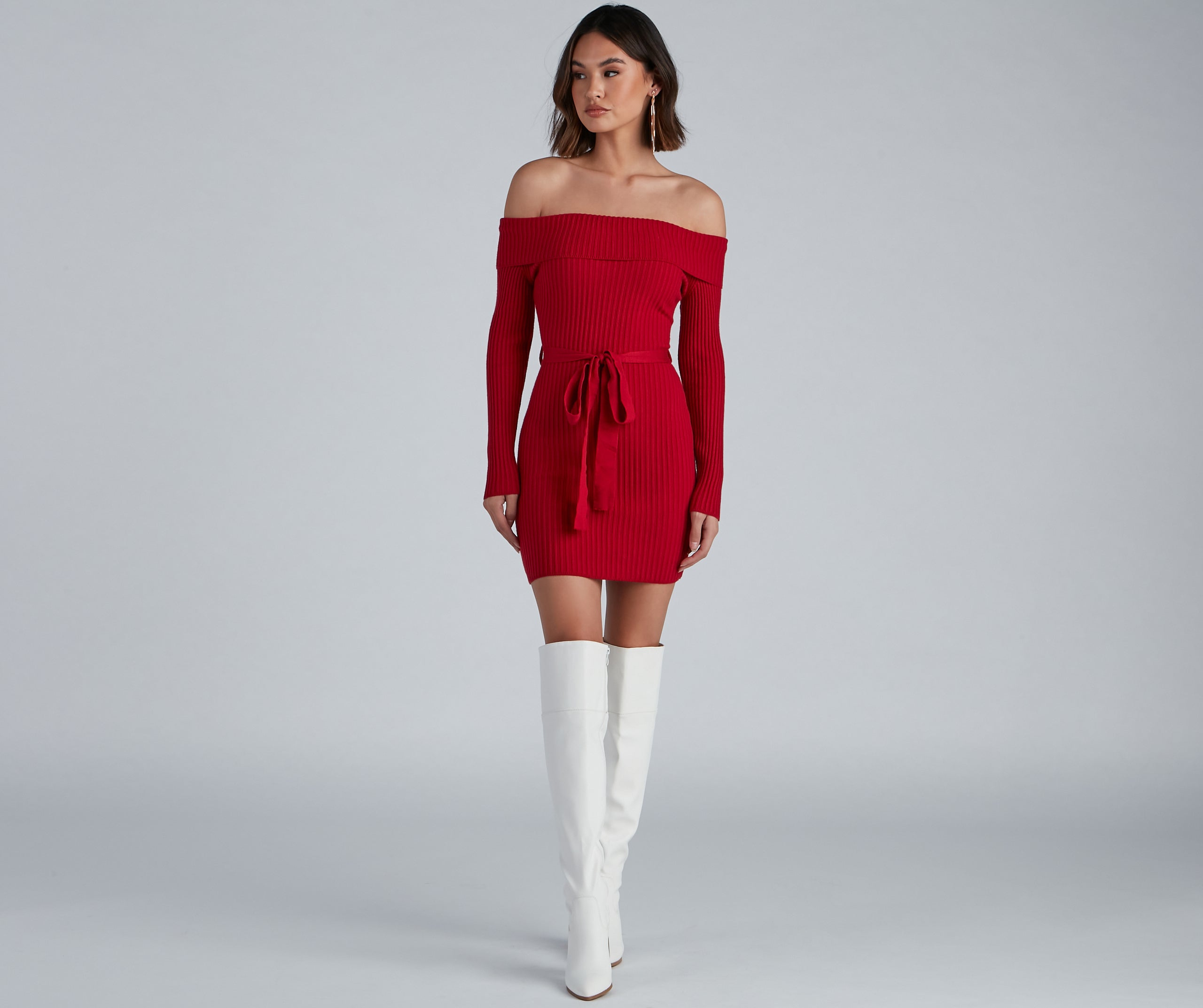 Wrap Me In Glam Ribbed Mini Dress