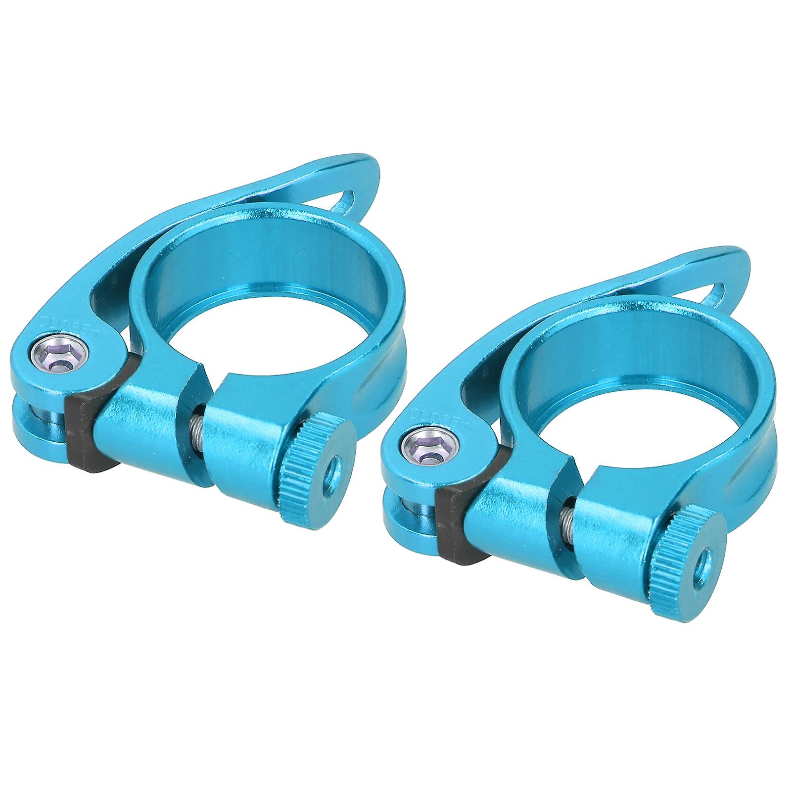 2pcs/set 31.8mm Bicycle Seatpost Clamp Quick Release Clip For 27.2mm Bike Seatpostblue