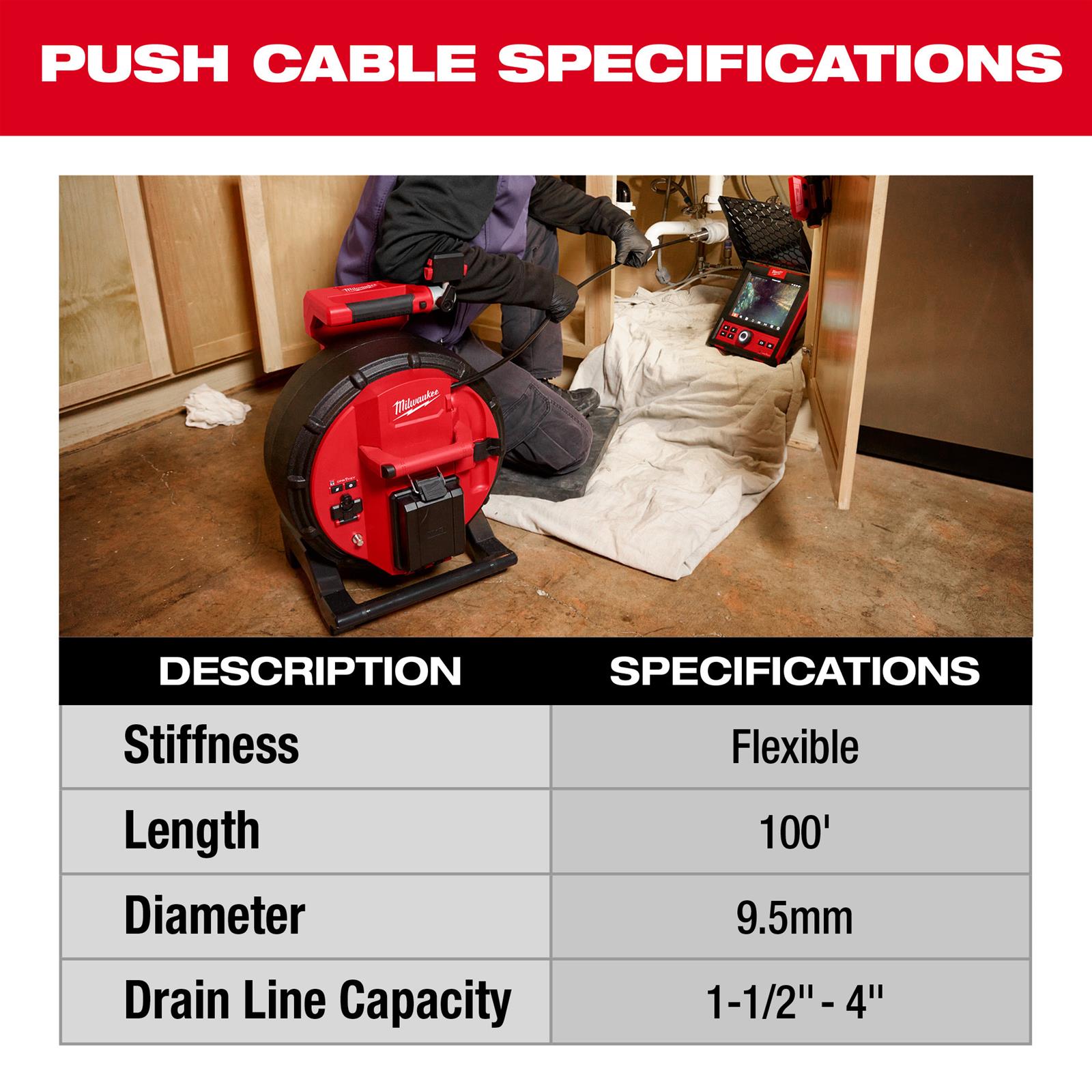 Milwaukee Tool 2972-22 Milwaukee M18 Flexible Pipeline Inspection Scope System