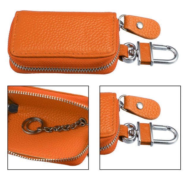 Unique Bargains Faux Leather Zipper Car Key Case