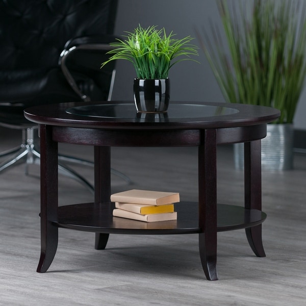 Genoa Coffee Table， Espresso - 30 x 30 x 18.03 inches