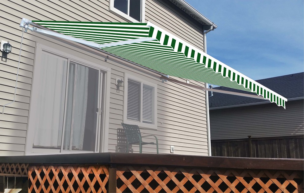 Aleko Retractable Motorized Awning  16  x27x10  x27  Traditional   Awnings   by Aleko Products  Houzz