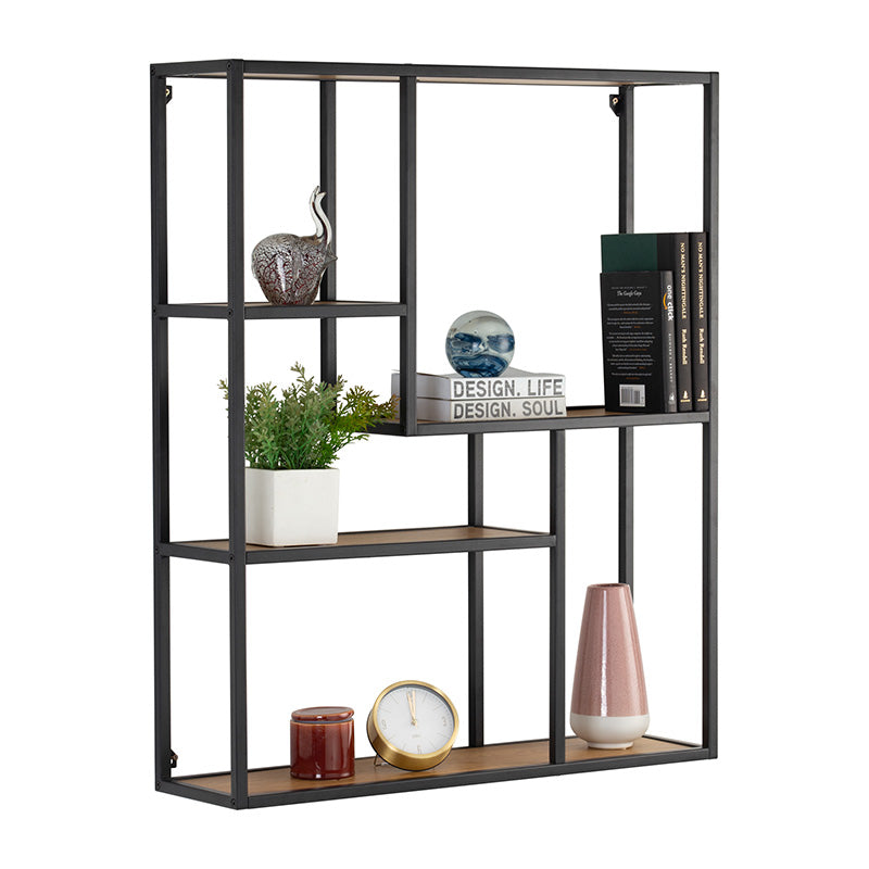 RUTHIN Wall Bookcase - Black & Natural