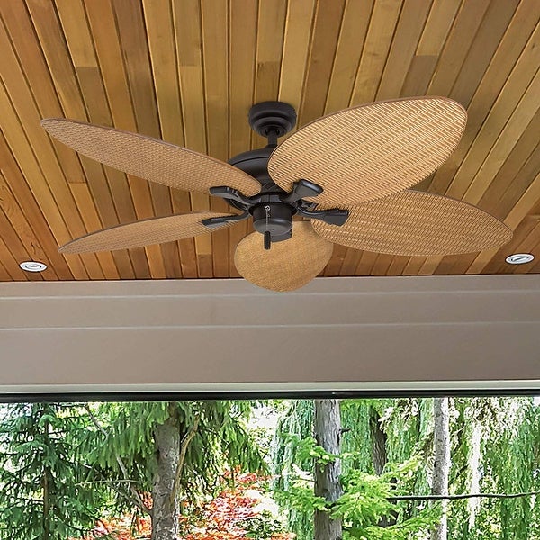 Honeywell Palm Valley Bronze Tropical Ceiling Fan with Palm Leaf Blades - 52-inch Shopping - The Best Deals on Ceiling Fans | 27985755