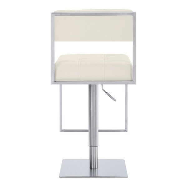 Michele Modern Faux Leather and Metal Adjustable Barstool