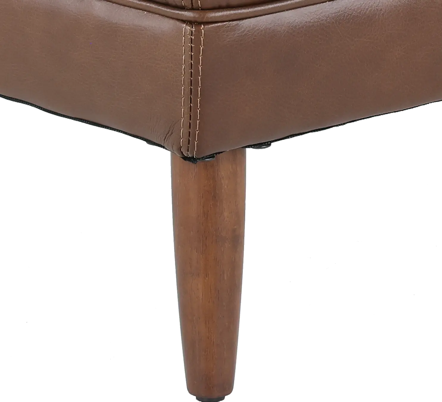 Volcano Brown Leather Ottoman