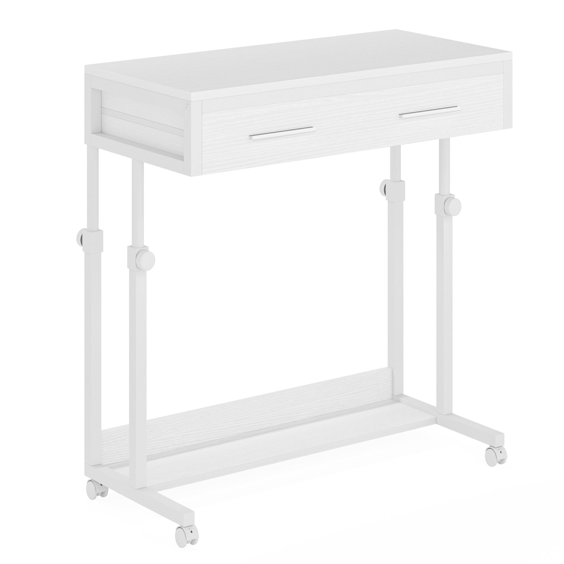 Height Adjustable Desk, Mobile Side Table Portable Desk with Drawers