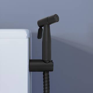 Design House Modern Single-Function Dual-Mount Hand Held Bidet Sprayer for Bathroom Matte Black 583906