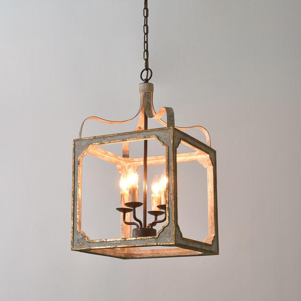 Boho Rustic Cube Chandelier