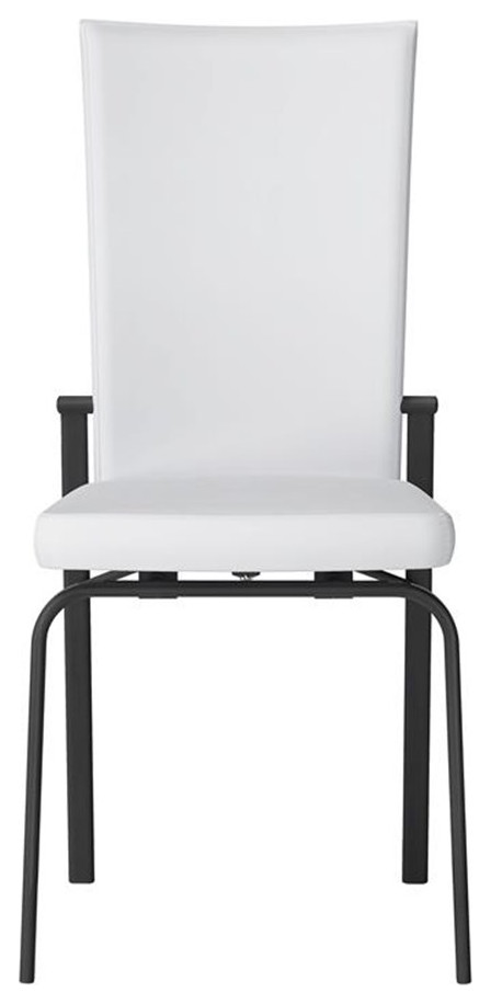 Maklaine White Faux Leather Motion back Side Chair (Set of 2)   Transitional   Dining Chairs   by Homesquare  Houzz