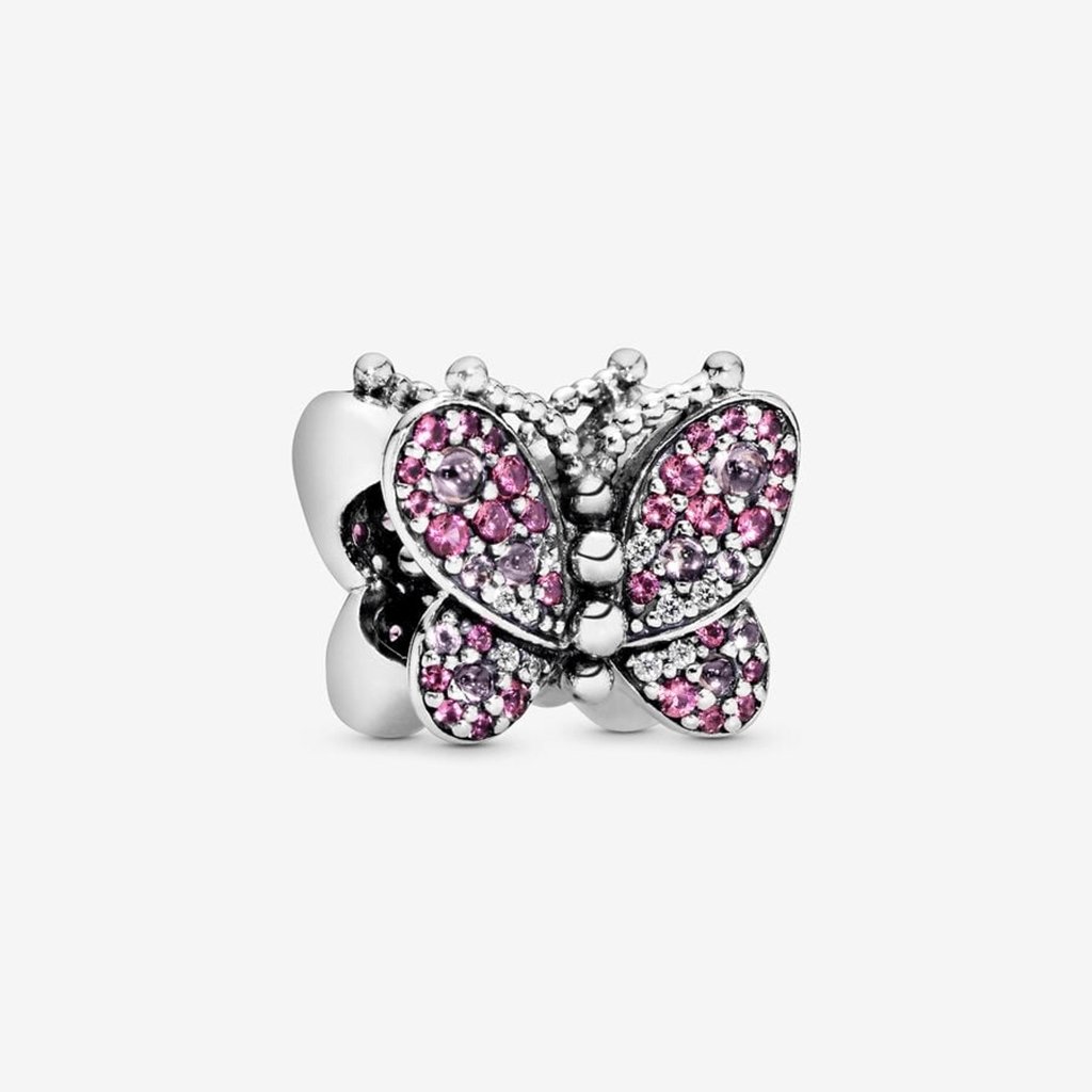 PANDORA  Pink Pavé Butterfly Charm