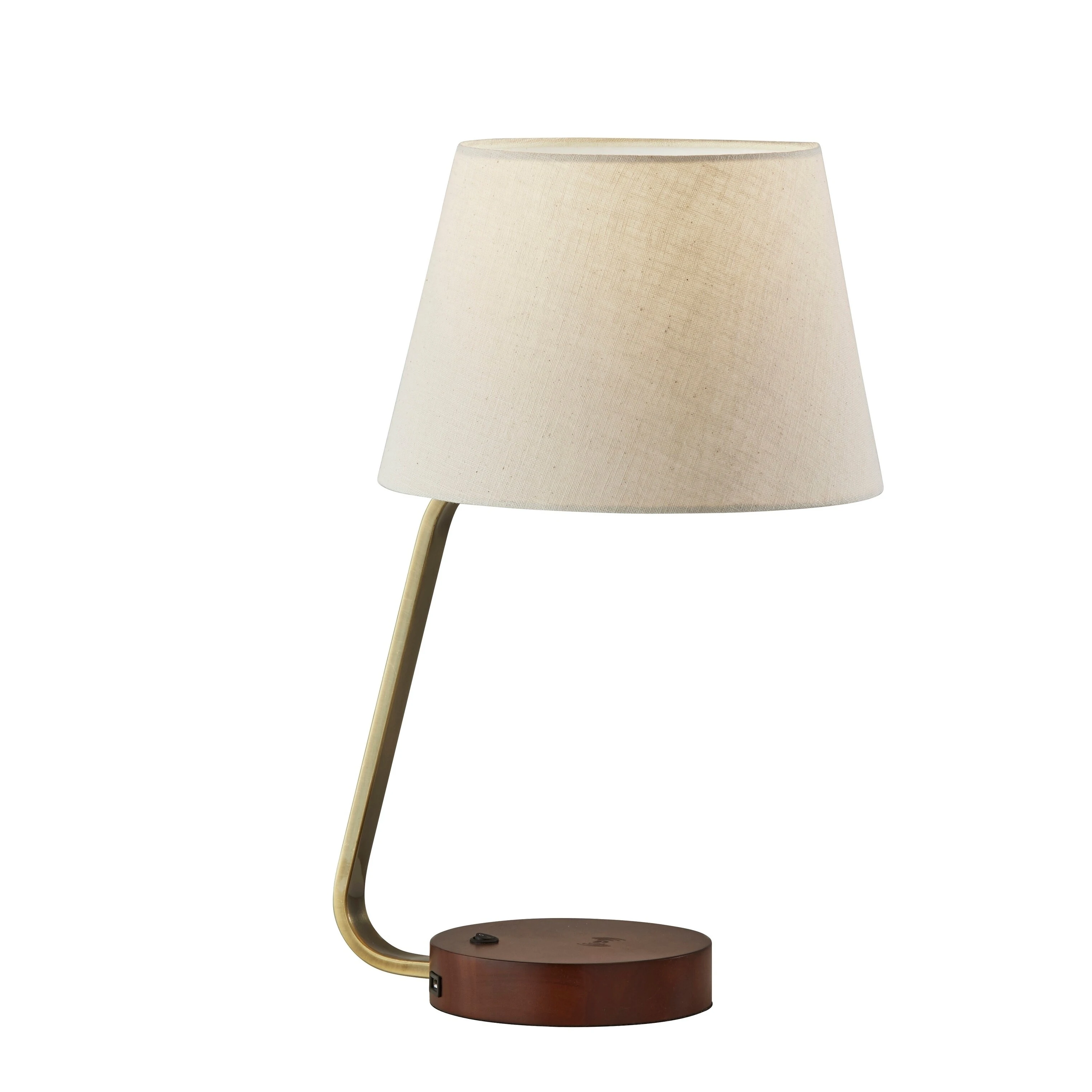 AdessoCharge Brass or Brushed Steel Louie Table Lamp