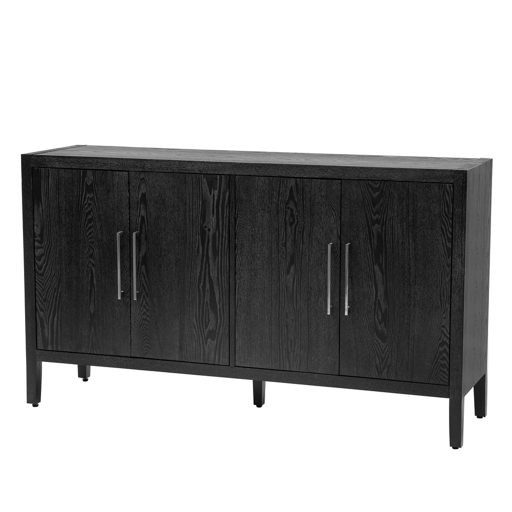 Storage Cabinet Sideboard Wooden Cabinet with 4 Metal handles  4 Shelves and 4 Doors for Hallway