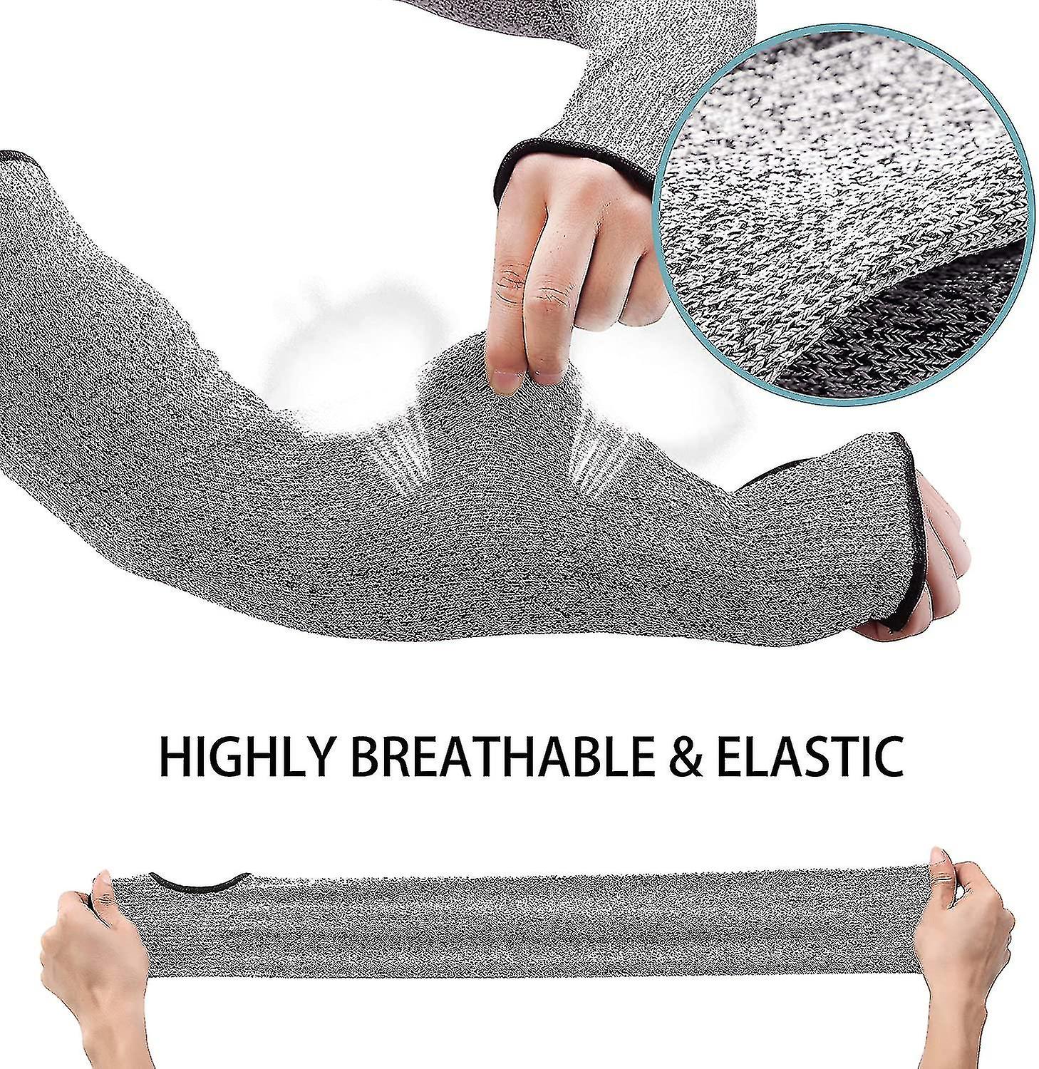 1 Pairs Arm Sleeves For Men Cut Resistant With Thumb Hole Arm Protection For Thin Skin Garden Kitchen