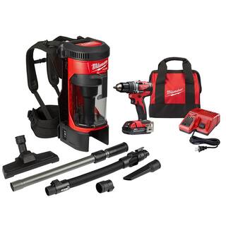 MW M18 FUEL 18-Volt Lithium-Ion Brushless 1 Gal. Cordless 3-in-1 Backpack Vacuum with M18 12 in. Compact DrillDriver Kit 0885-20-2801-21P