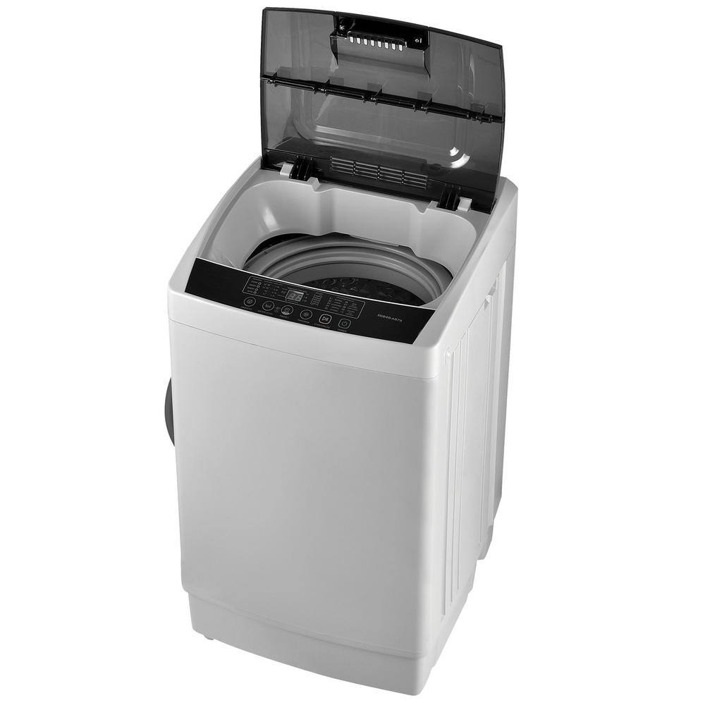 Aoibox 1.24 cu.ft. Smart Home Compact Automatic Top Load Washer in White with LED Display Tub Self Clean 10 Wash Programs SNMX4831