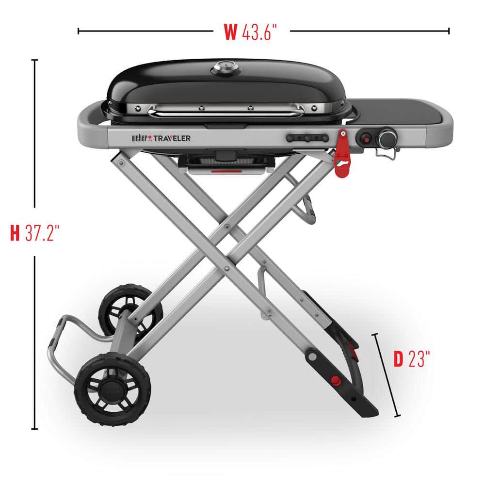 Weber Traveler Portable Propane Gas Grill in Black