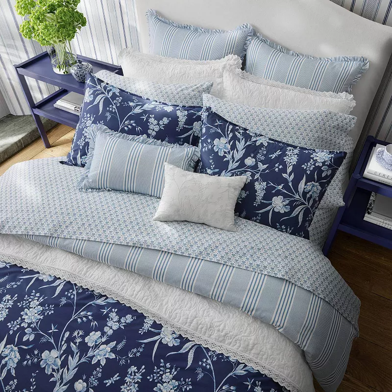 Laura Ashley Branch Toile 7-piece Duvet Cover Set