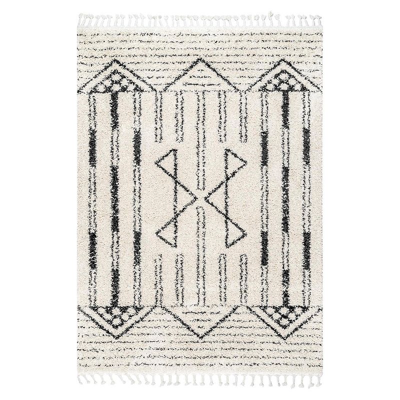 nuLOOM Janna Geometric Striped Tassel Rug