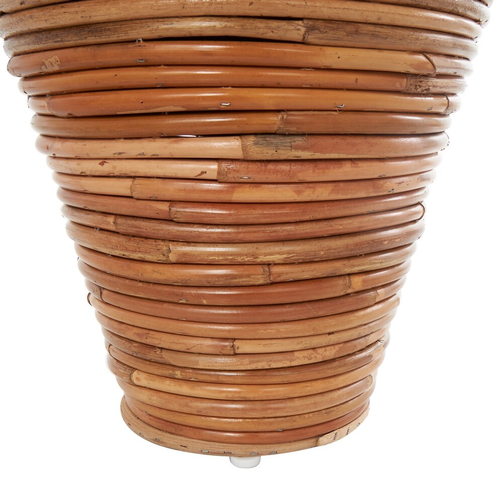 Brown Rattan Handmade Tall Wrapped Vase