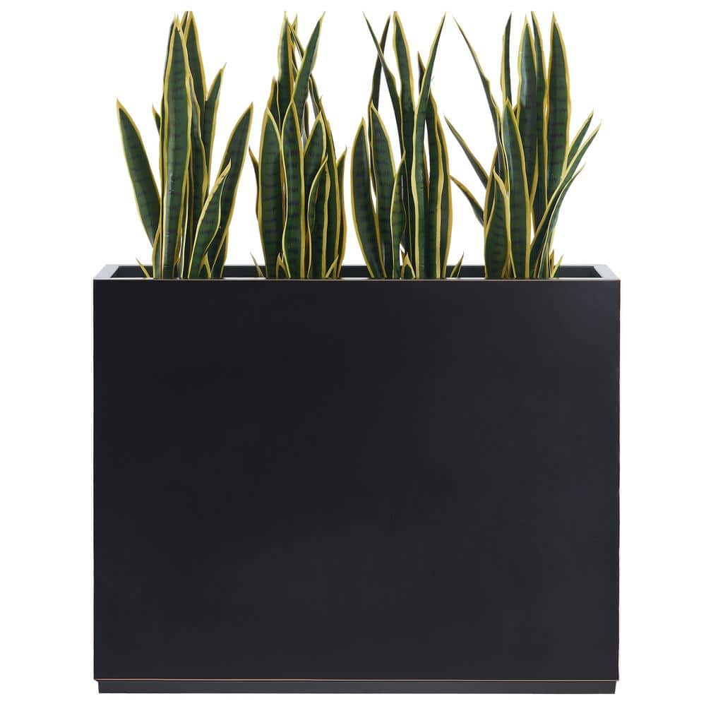 Wallowa Long Box Metal Rectangular Planter in Black HCMP001-1-BLK