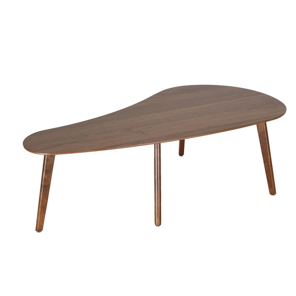 Zenvida Madison Mid Century Modern Coffee Table  Walnut Finish