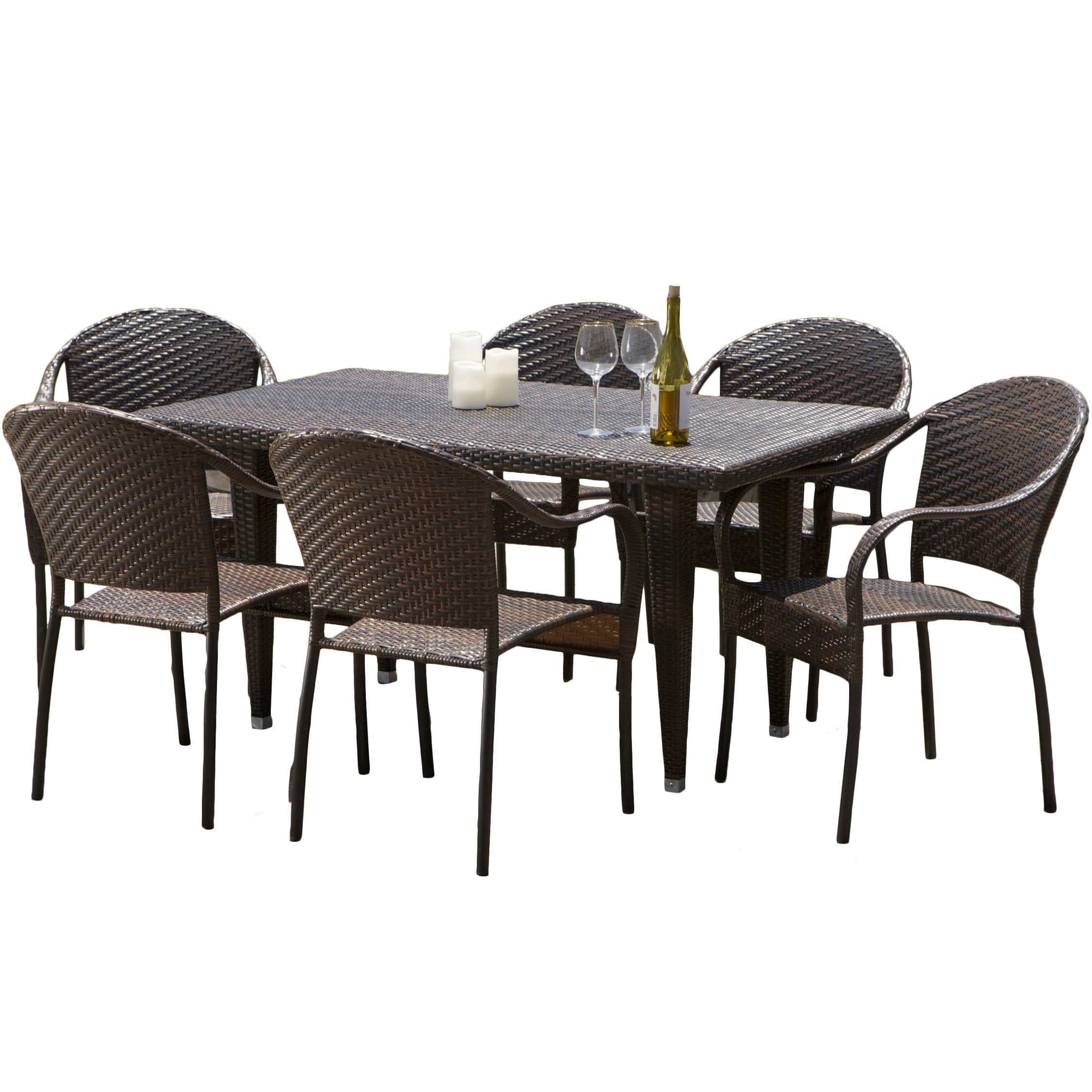 Livingston 7 Piece Wicker Outdoor Dining Set