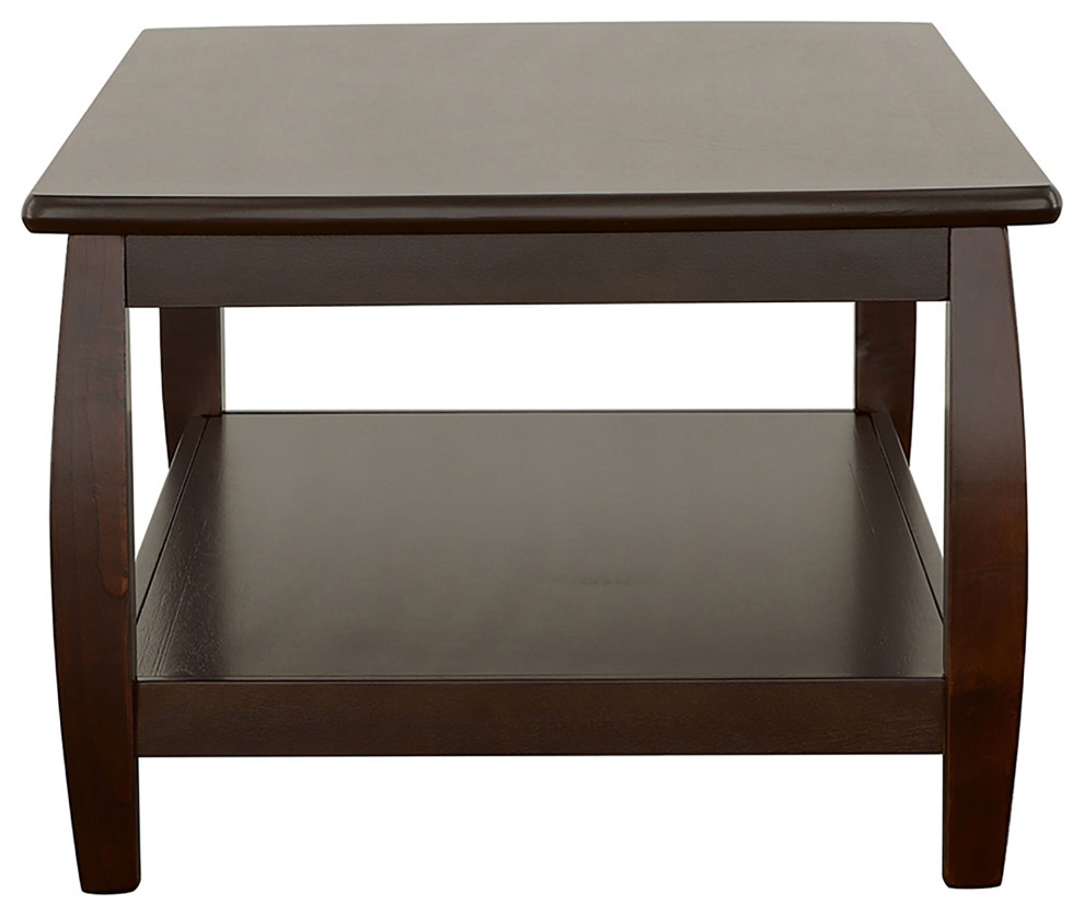 Dixon Rectangular Coffee Table With Lower Shelf Espresso   Modern   Coffee Tables   by Modon  Houzz