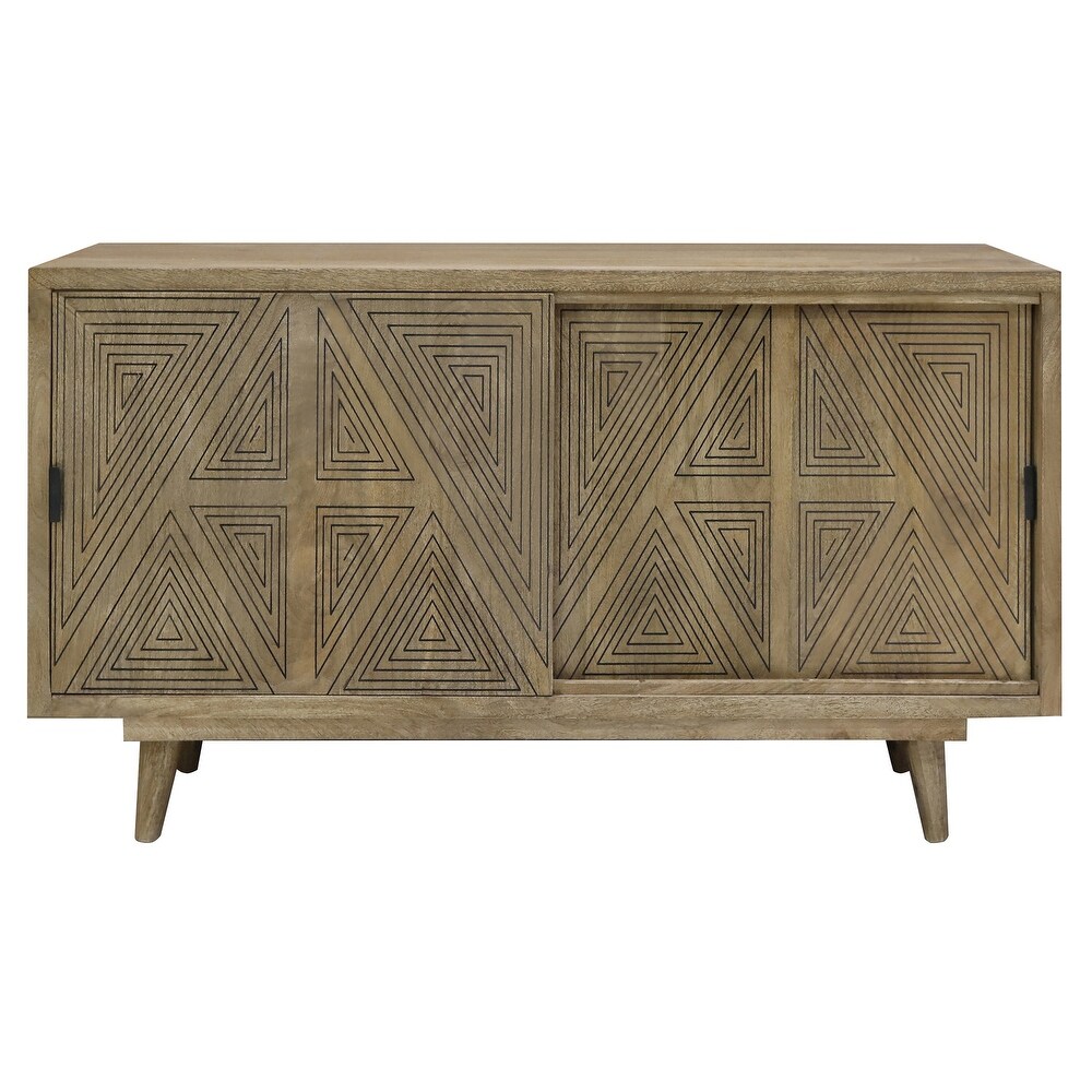 Bidi Mid Century Modern Solid Wood 2 shelf Buffet by Furniture of America