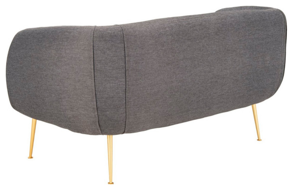 Patricia Poly Blend Loveseat Stone   Midcentury   Loveseats   by AED Luxury Home Decor  Houzz