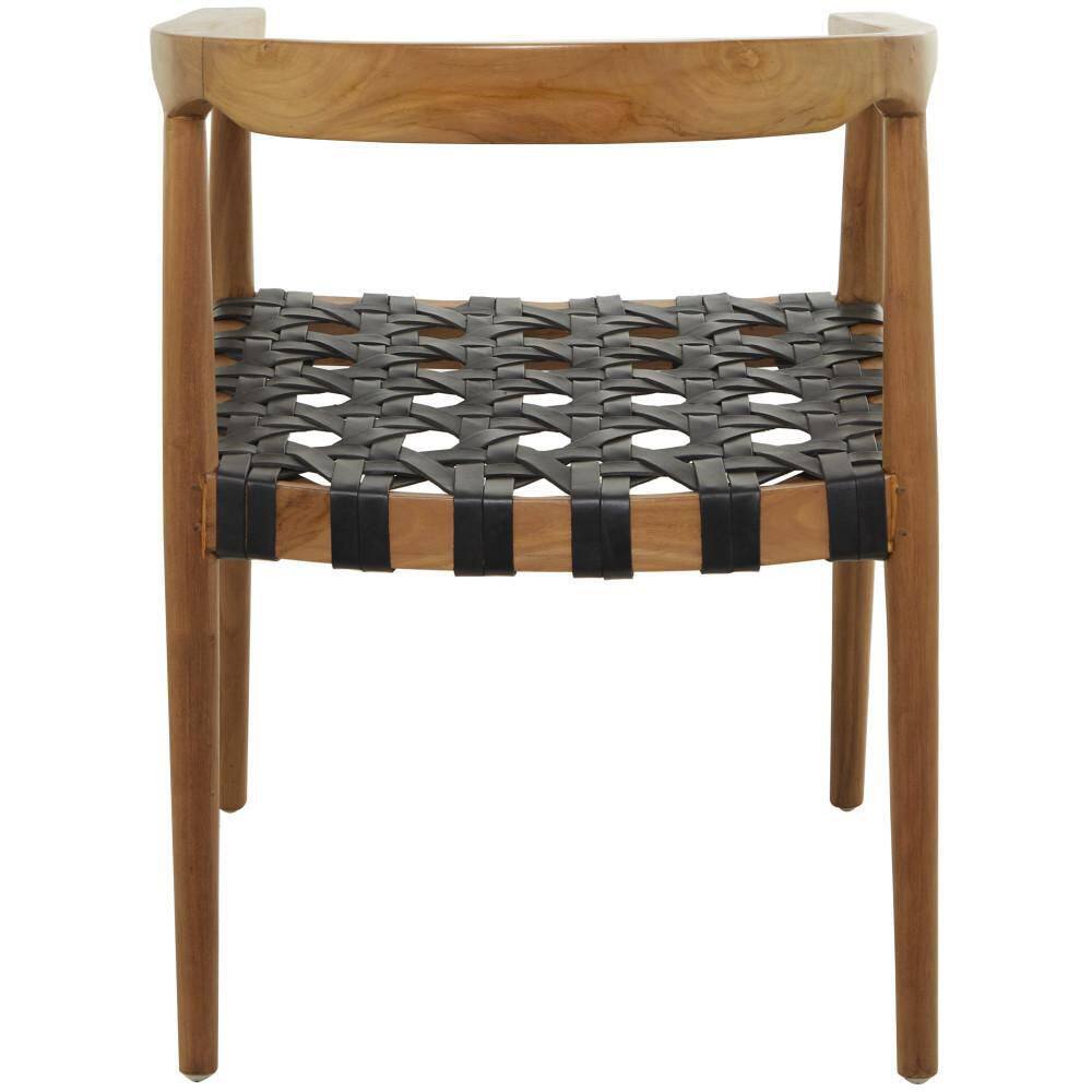 Litton Lane Brown Teak Wood Contemporary Chair 042787