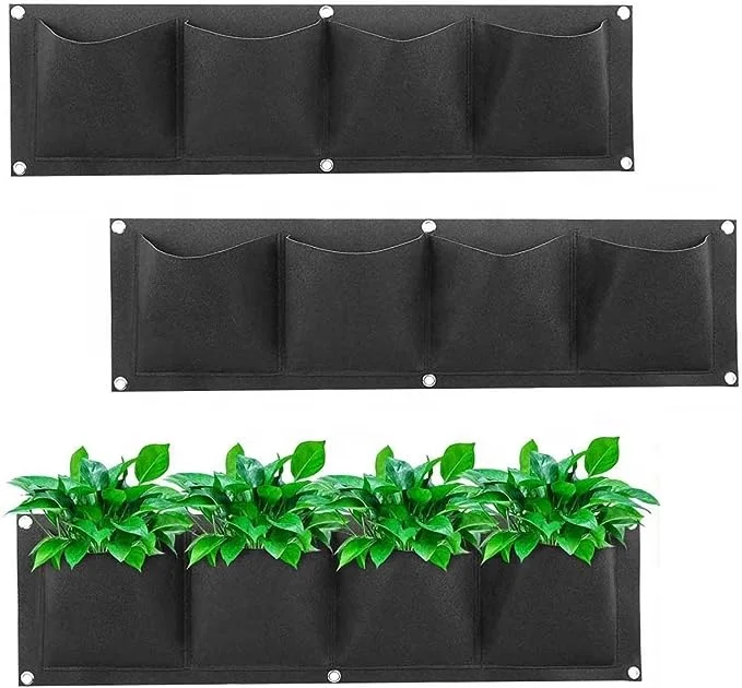 Pockets Garden Supplies 4/ 7/ 9/ 12 /18 /36/ 64 Pocket Wall Felt Fabric Hanging Planter Vertical Garden Grow Bags