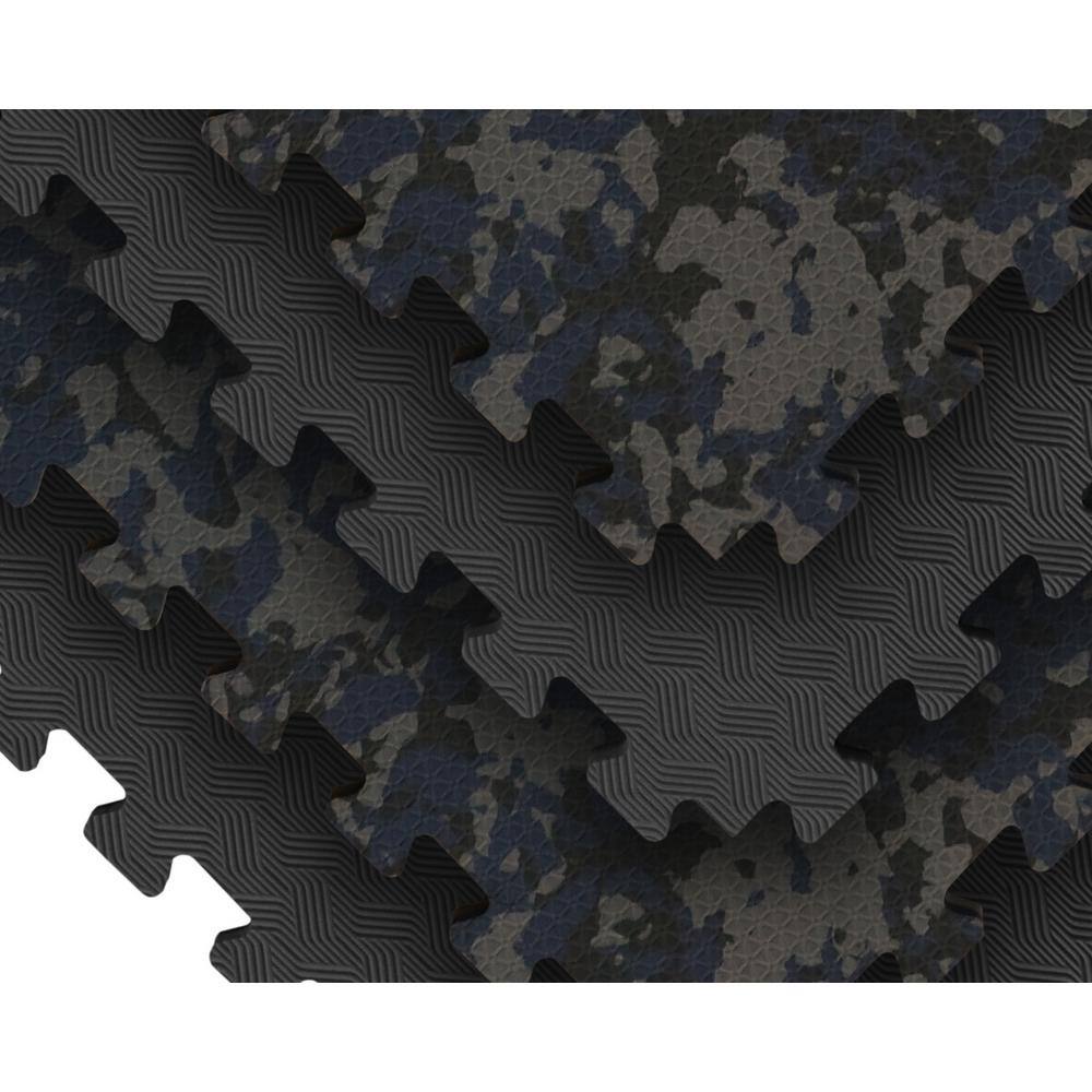 Norsk Blue Camo 25 in. x 25 in. x 0.55 in. Dual Sided Impact Foam Gym Tile (17.35 sq. ft.) 31203DDBC