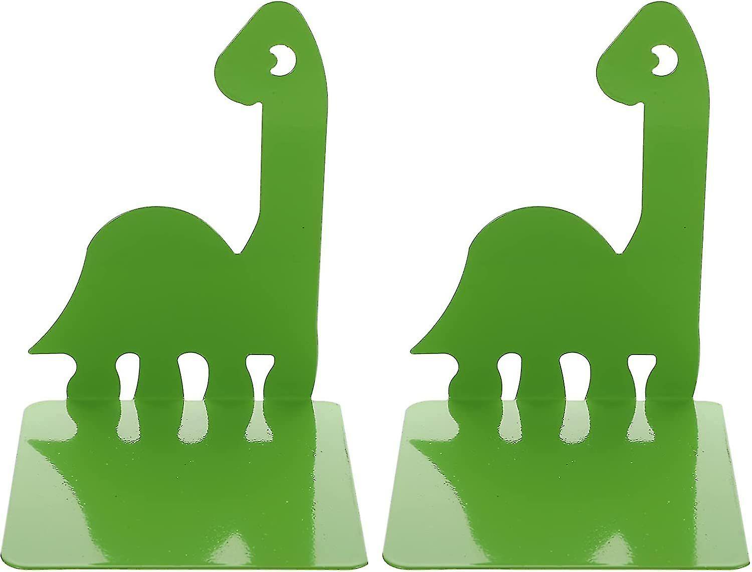 Bookends Iron Cartoon Dinosaur Design Non-slip Book Holder Shelf Bookstoppers， 1 Pair