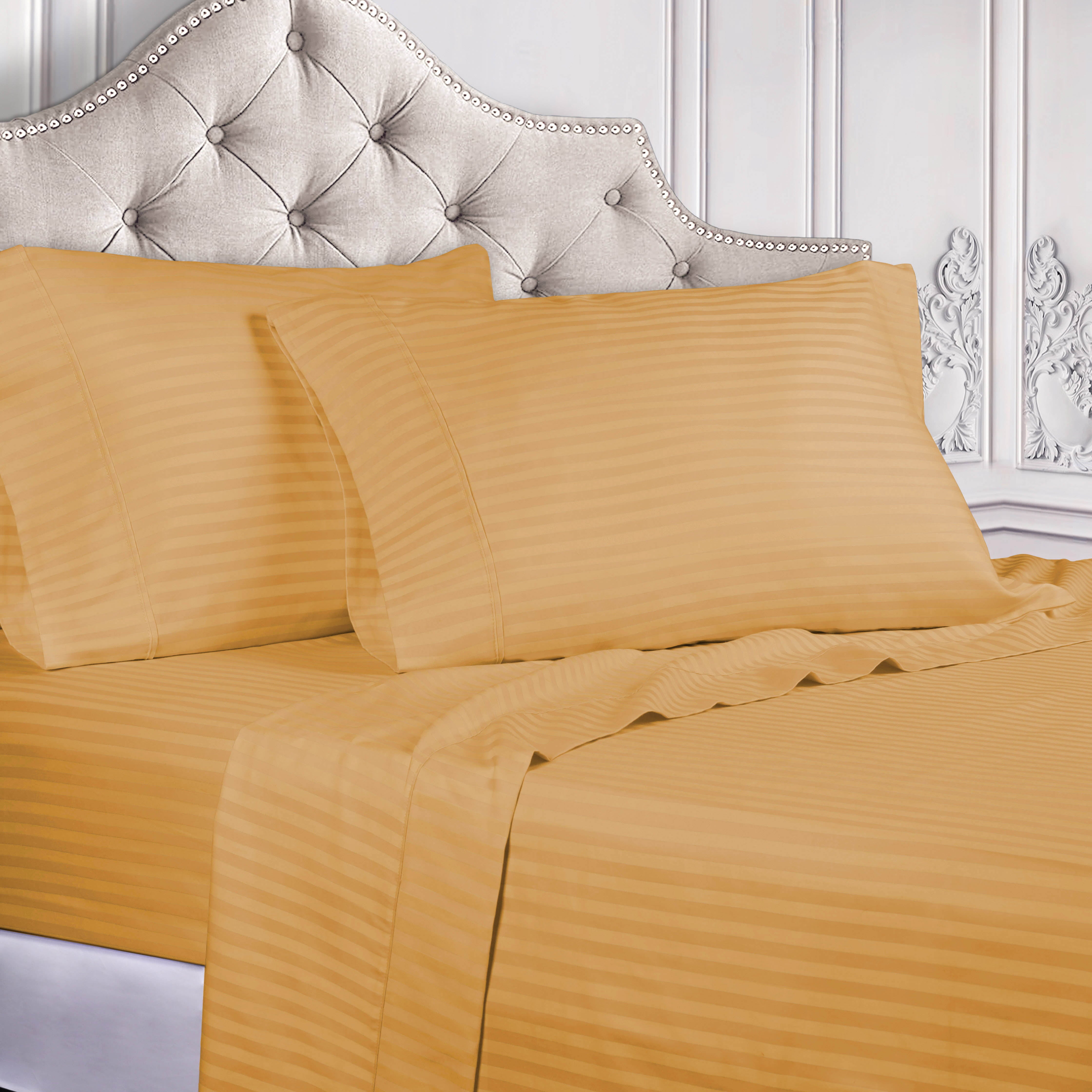 Superior 400 Thread Count Egyptian Cotton Sheet Set， Gold， California King